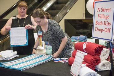 DAR members also brought bath kits to Service to America Night to donate to N Street Village, which helps women in need in the Washington, D.C. area, with a variety of services. www.nstreetvillage.org  