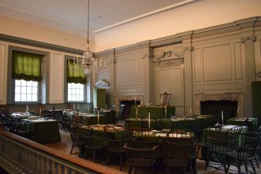 The Assembly Room, pictured here, is where the Declaration of Independence was signed.