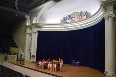 The students celebrated the change Marian Anderson inspired throughout America by singing My Country Tis of Thee on the stage of Constitution Hall.