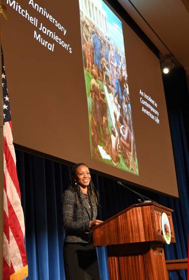 Department of the Interior Deputy Assistant Secretary for Fish, Wildlife and Parks Aurelia Skipwith gives opening remarks
