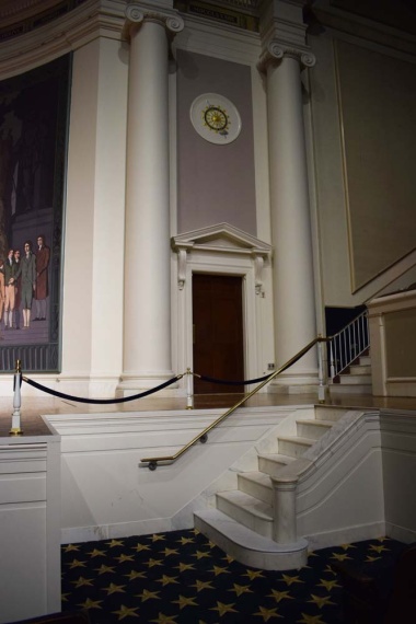 The marble stairs and railings used during DAR Continental Congress were also restored.
