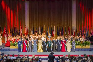The newly elected President General Ann Dillon and her Executive Officers are introduced at the beginning of the ceremony.