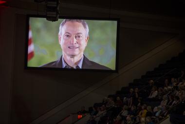 Actor and humanitarian, Gary Sinise was presented the DAR Medal of Honor, and sent a video acceptance because he and his Lt. Dan Band was performing for troops elsewhere during the night of the ceremony.