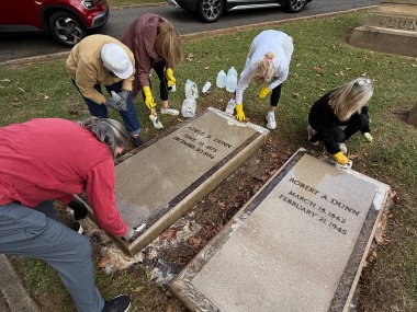 Members restored plaques and monuments