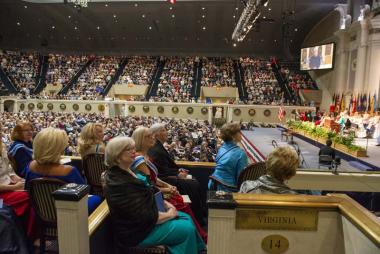 DAR members enjoyed hearing Alex Trebek’s recorded remarks about how much he enjoys filming JEOPARDY! in DAR Constitution Hall.