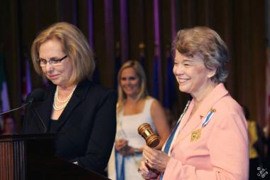 To conclude the 125th Continental Congress, Ann Dillon was installed as the 44th President General of the DAR. President General Dillon and her administration are focused on "Moving Forward in Service to America" and continuing on the incredible 125 years of service of DAR members before them.