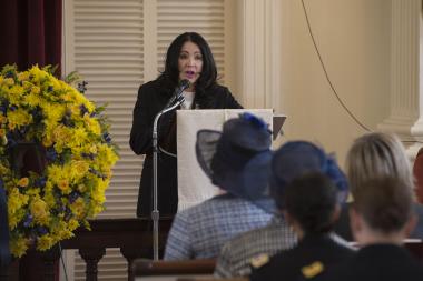 Executive Director of Army National Military Cemeteries, Karen Durham-Aguilera, gave remarks.