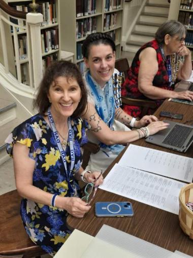 Women do research in the library