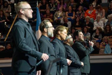 Acapella boyband performs