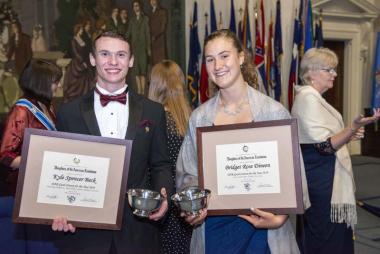 The DAR Good Citizens for the year 2018 were honored at the ceremony. The DAR Good Citizen Award recognizes and rewards individuals who possess the qualities of dependability, service, leadership, and patriotism in their homes, schools, and communities. These students are selected by their teachers and peers because they demonstrate these qualities to an outstanding degree.