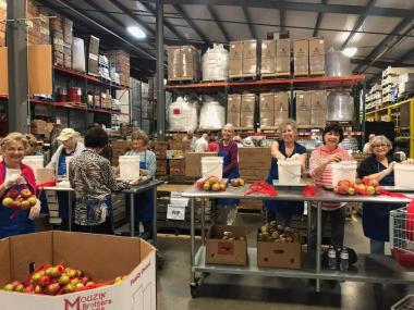 The Chickamauga Chapter spent their day providing 45 total volunteer hours at the Chattanooga Area Food Bank. Their members also contributed financially to the food bank, with a monetary donation that will provide 2,000 meals to area families in need.