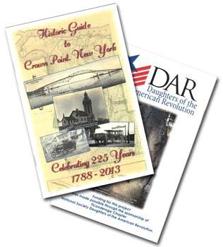 A DAR Education grant helped the Penfield Homestead Museum to print 1000 copies of a 36-page historic guide book of Crown Point, NY. The books will be distributed to citizens and visitors free of charge at the Penfield Homestead Museum and several other locations throughout the community. The historic guide book, which spans the years 1609-2013, includes short written histories and photos of 11 Crown Point sites and 8 short biographies of people who had a critical role in Crown Point's history. The sponsori