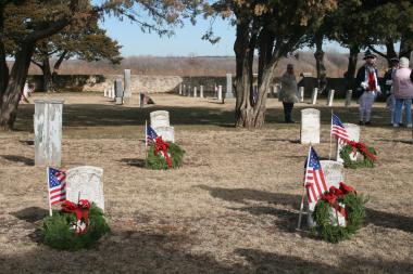 Grant Recipient, Patriotism Category: Fort Reno Chapter, NSDAR, Yukon, Okla. A DAR grant helped expand an existing chapter project: that of placing wreaths on veteran graves in cemeteries located in Oklahoma’s Canadian County. The project, begun in 2009 with 70 wreaths, grew to 1,400 wreaths in 2013. The holiday wreaths are very often the only decoration that most of the veterans’ graves receive each year.