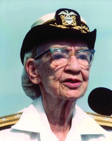 Grace Hopper –Rear Admiral Grace Murray Hopper was a pioneer in the field of computer science. She was the first programmer of the Mark I calculator and developed the first compiled for a computer programming language. A graduate of Vassar College, she received her master’s in mathematics and physics at Yale University and later a PhD in mathematics, also at Yale. In 1943, she joined the Naval Reserve. At the end of the war, she separated from active duty, but the Navy would call her back into service time 