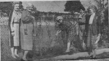  On 4 June 1983, the Green Mountain Boys Chapter was organized in San Antonio TX. Over the years, the members have faithfully served DAR and the community through a variety of projects. Here is a photograph, which originally was published in the San Antonio Recorder on 12/12/1985, showing members planting crepe myrtle trees at a local library.