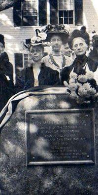  TBT from New Hampshire DAR.... On August 31, 1909, a boulder and bronze tablet to the memory of Matthew Thornton, signer of the Declaration of Independence, was unveiled on the lawn of his home in Derry, New Hampshire. Under the regency of Miss Sarah P. Webster, the boulder was placed on the lawn in front of the house in Derry Village, which is now privately owned. Matthew Thornton lived in the home from 1740 to 1778, and practiced medicine there. The boulder is from native New Hampshire granite and is abo