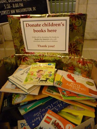 In collaboration with Books for America, the DAR Christmas Open House included a special children's book drive which benefited local children.