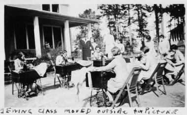 These photos are from the early years of Tamassee DAR School, which was the first school started by the DAR in 1919. The school opened with 23 female boarders and 23 boys enrolled as day students. Courses included math, English, social studies, history, home economics and carpentry.