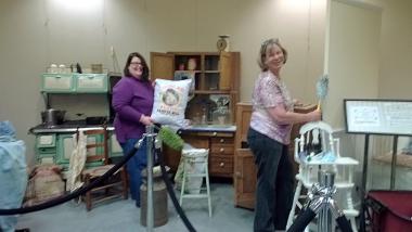 Preston Ridge Chapter, TX cleaned the exhibits in the Frisco Heritage Museum