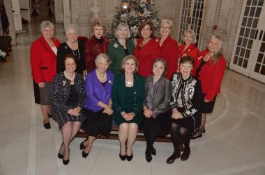 The DAR Executive Committee in the Pennsylvania Foyer prior to the 13th Annual DAR Christmas Open House.