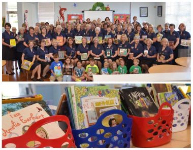 DAR School Tour participants brought biographies of important historical figures in their states to give to the KDS Library, signed a giant thank you card to be taken to a local veterans' home, and planted seeds to be grown by students in the greenhouse for future landscaping projects.