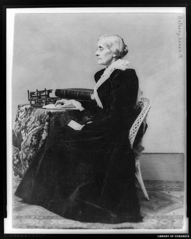Susan B. Anthony – A member of the Irondequoit Chapter, Rochester, New York, Susan B. Anthony was a staunch supporter of women’s suffrage. Along with Elizabeth Cady Stanton, she formed the National Woman Suffrage Association in 1869 and traveled around the country speaking on behalf of the suffrage cause. Joining the DAR 1898, she lamented that she could not take a more active role, writing, “I have been and must continue to be busy working to secure for the women of this day the paramount rights for which 