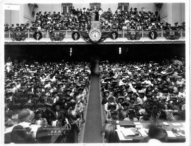 #‎TBT‬ Memorial Continental Hall has served as the home of the DAR Library for 65 years, but when it was built in 1905, its original purpose was to host the DAR annual convention, Continental Congress. Within the first 20 years after Memorial Continental Hall was built, the DAR had already grown out of this 2,000 seat auditorium and began construction in 1929 on the 4,000 seat (at the time) Constitution Hall to house the ever-growing delegation of DAR members from around the country who traveled to DC for t