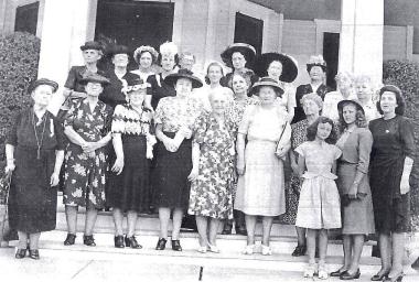 1947--Weatherford Chapter, Weatherford, TX, luncheon meeting. On bottom, far right of photo is young home ec teacher Helen Wright Guess, whom we are honoring April 2015 for her devotion as a 70-year member of Weatherford Chapter-NSDAR