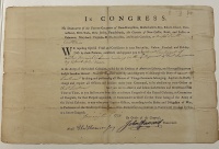 Commission issued to Joseph Smith signed by John Hancock, 1776 